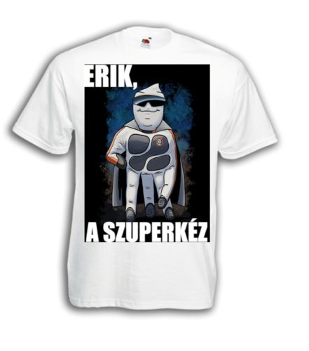 Szuperkéz Póló, Elől minta, hátul üres fehér