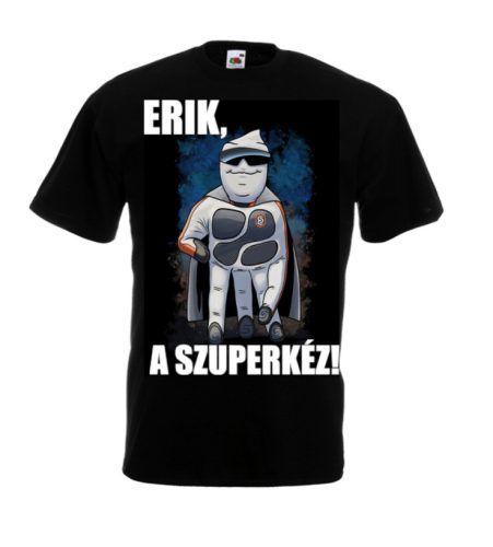 Szuperkéz Póló, Elől minta, hátul üres fekete